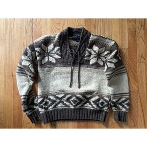 Vintage 90s Polo Sport Sportswoman Ralph Lauren Wool Cowichan style Sweater Sm